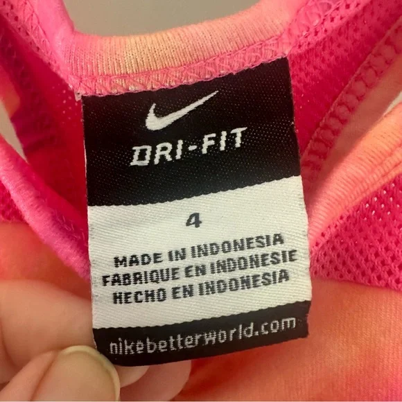 Nike Dri fit girls tank top. -pink, peach & white - Picture 4 of 5